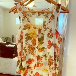 Sheer floral tank